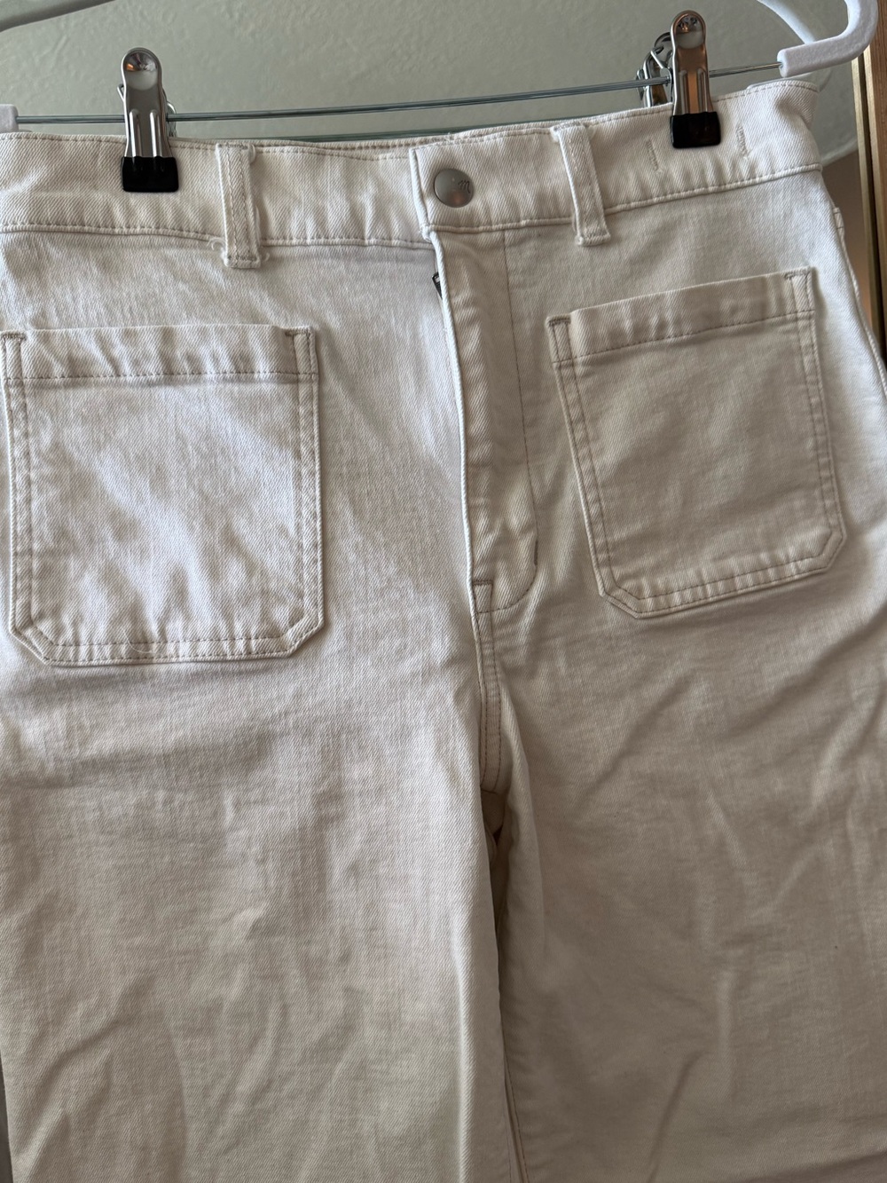 Madewell Emmett Wide Leg Pants in a Cream Color Size 27